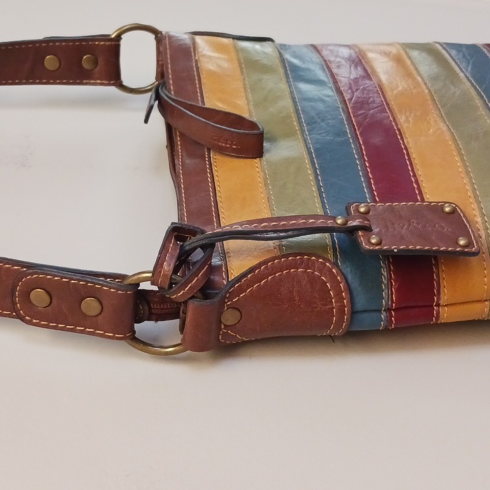 Liz & Co. Striped Vegan Leather Crossbody Bag - Picture 4 of 16